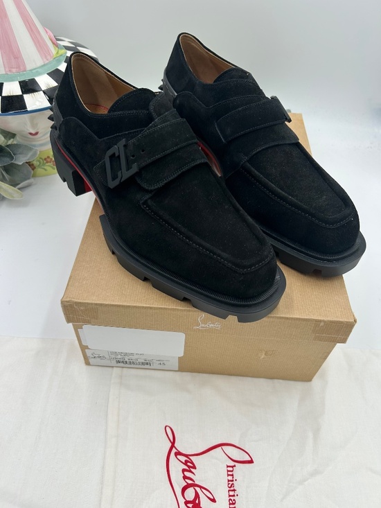 ****************Men’s Christian Louboutin Suede Lug Sole Loafers. Size 45/12 US. main image 11